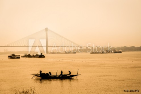 Picture of Hooghly River  Kolkata India